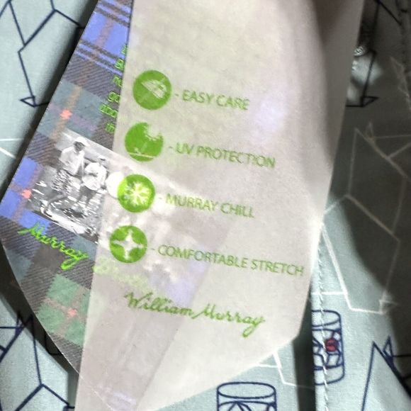 William Murray Scotch Blend Button Down Shirt Carolina Blue Scottie Size XXL NWT - Picture 3 of 14
